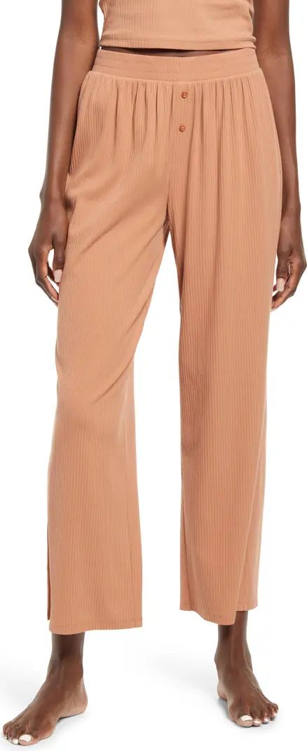 Open Edit Rib Organic Cotton Blend Pajama Pants | Nordstrom | Nordstrom