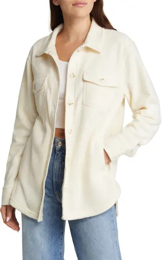 Plaid Polar Fleece Shacket | Nordstrom