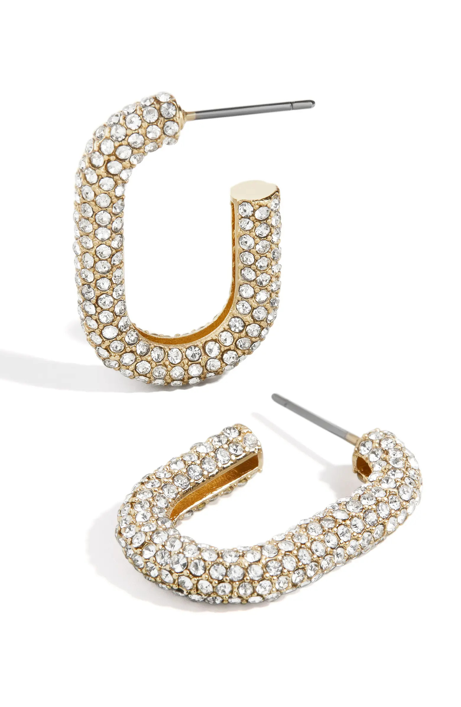 Pavé Oval Hoop Earrings | Nordstrom