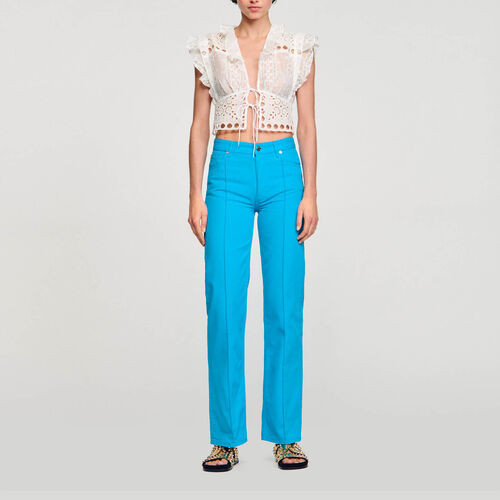 Ruffled crop top | Sandro US | Sandro-Paris US