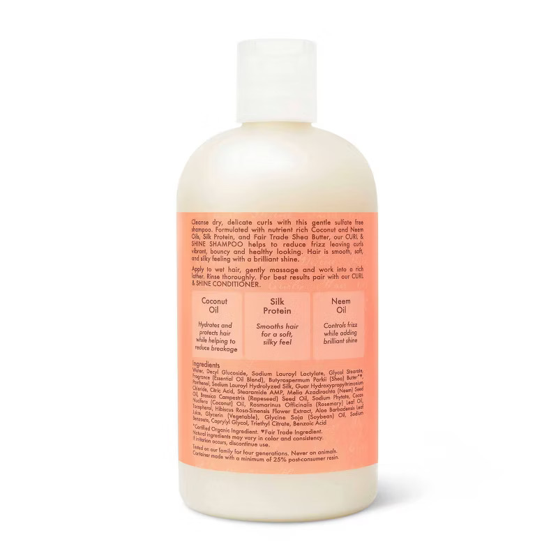 SheaMoisture Curl and Shine Coconut Shampoo for Curly Hair Coconut and Hibiscus - 13 fl oz | Target