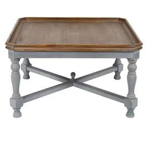 Evolution by Crestview Collection Alyson Wood Coffee Table in Brown and Gray | Cymax