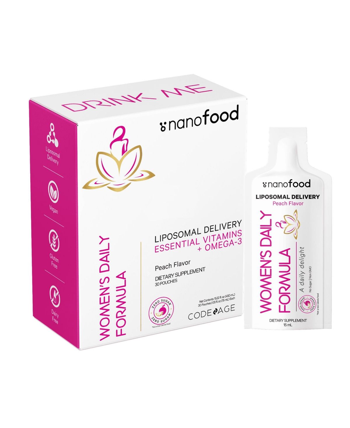 Codeage Liposomal Women's Daily Multivitamin Liquid Sachet Supplement, Sugar-Free, Vegan, 30 Pouches | Macys (US)