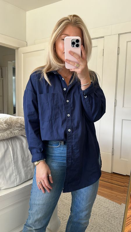 Perfect Oversized Button Down Shirt for women 

Under $100 - Fits Oversized - Wearing my true size small - Comes in 6 colors!

Jeans fits TTS wearing a size 2R

#LTKmidsize #LTKSeasonal #LTKstyletip