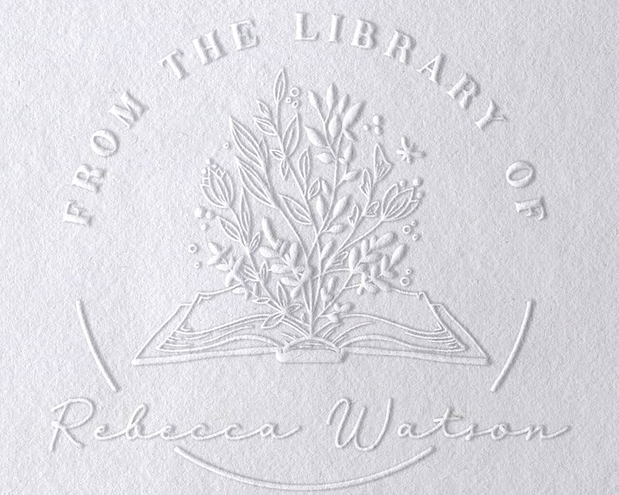 from The Library of | Ex Libris | Floral Book Stamp | Personalized Teacher Stamp | Custom Library... | Amazon (US)