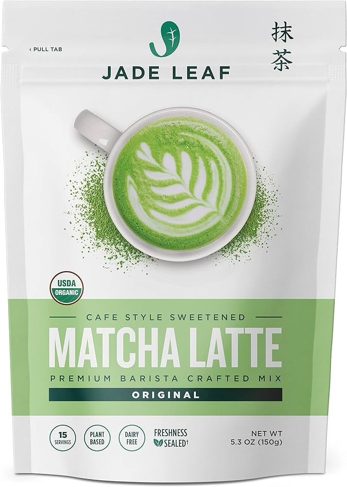 Jade Leaf Organic Matcha Latte Mix - Cafe Style Sweetened Blend - Sweet Matcha Green Tea Powder (... | Amazon (US)
