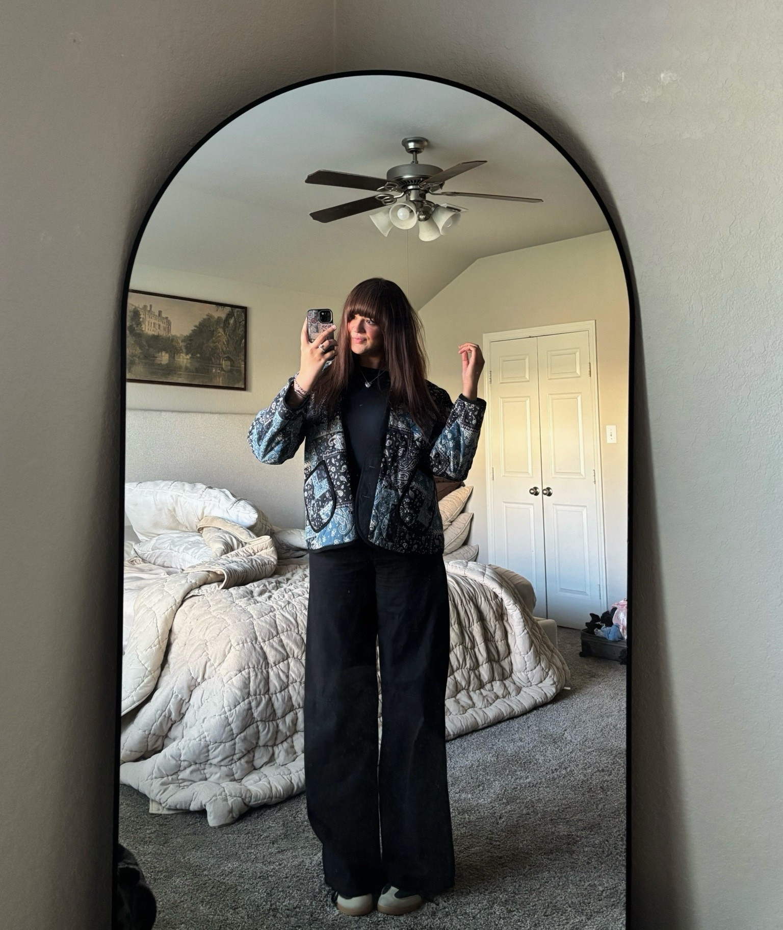 an outfit for when you can’t decide if you’re feeling whimsigoth or grunge! jacket is from nuuly so unable to link :(

whimsigoth outfit, soft grunge, soft alt, alternative fashion, 90s inspired style, grunge outfit inspo, whimsigoth fashion, eclectic style, dark boho, wide leg pants, patterned jacket, vintage inspired outfit, cool girl style, alternative outfit inspo, everyday grunge, 90s alternative fashion

#LTKgrwm #LTKootd #LTKdayinmylife
