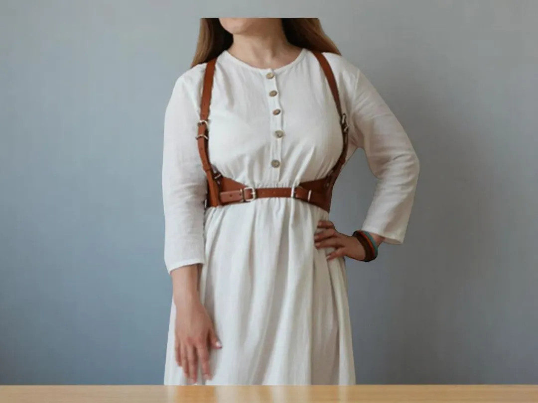 Leather Chest Harness Belt for Women, Stylish Leather Outfit, Waist Harness Belt, Fashion Suspend... | Etsy (US)