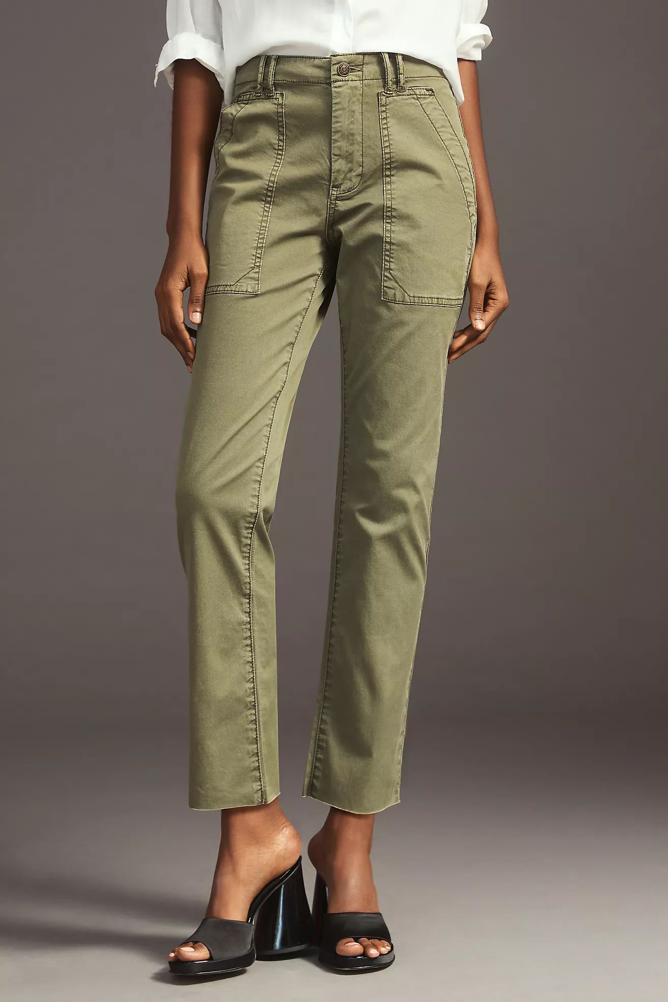 Pilcro Slim Straight Utility Pants | Anthropologie (US)