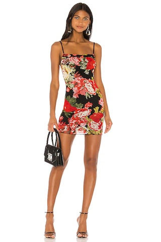 superdown Marnie Mini Dress in Black Floral from Revolve.com | Revolve Clothing (Global)