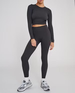 Rib Leggings - Charcoal Grey | Adanola UK