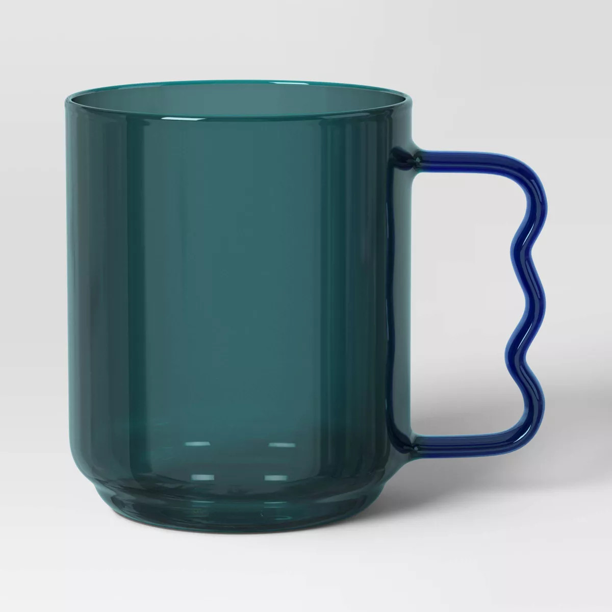15.22oz Glass Mug Green with Blue Handle - Room Essentials™ | Target