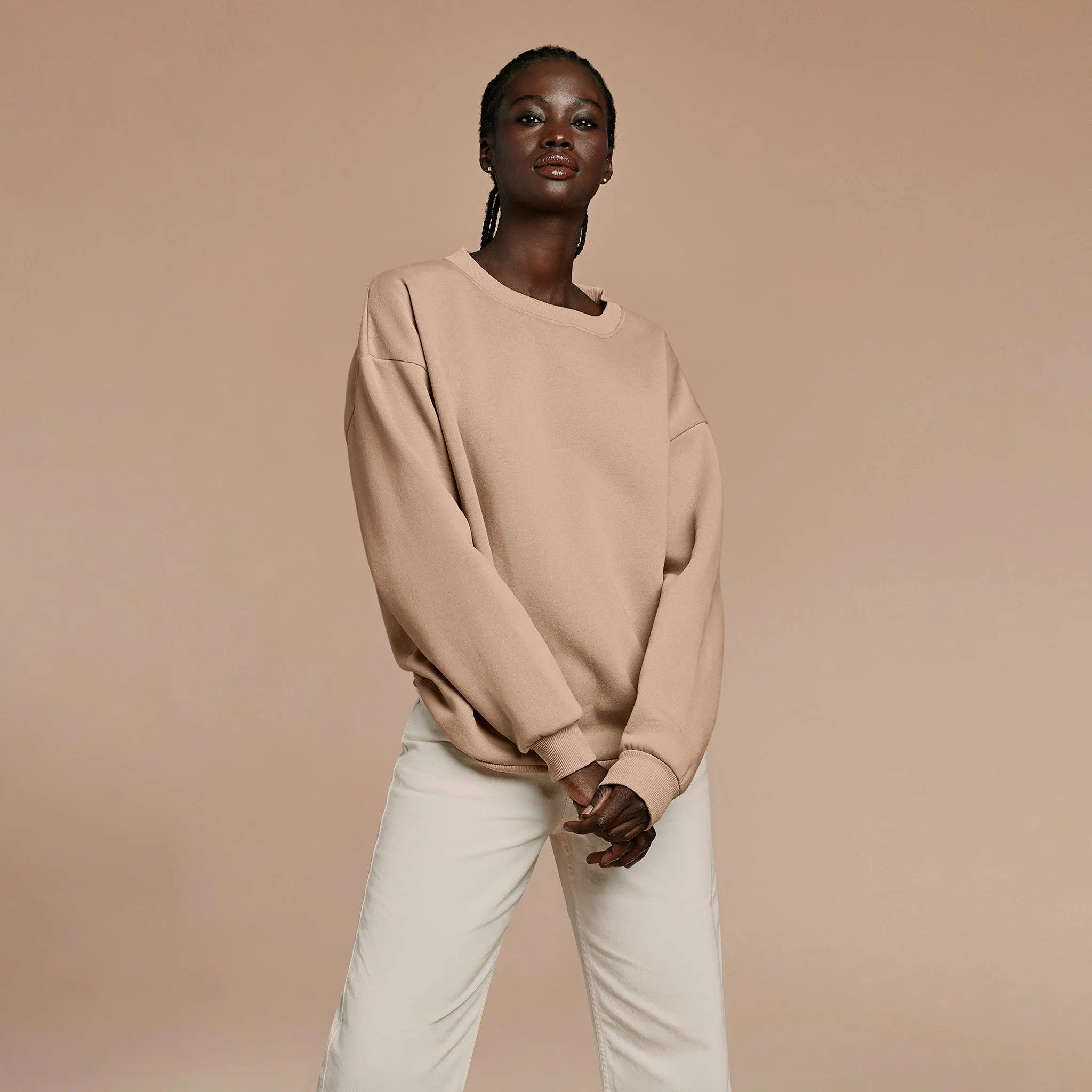 Women's Crewneck Sweatshirt - Sand - nuuds | nuuds