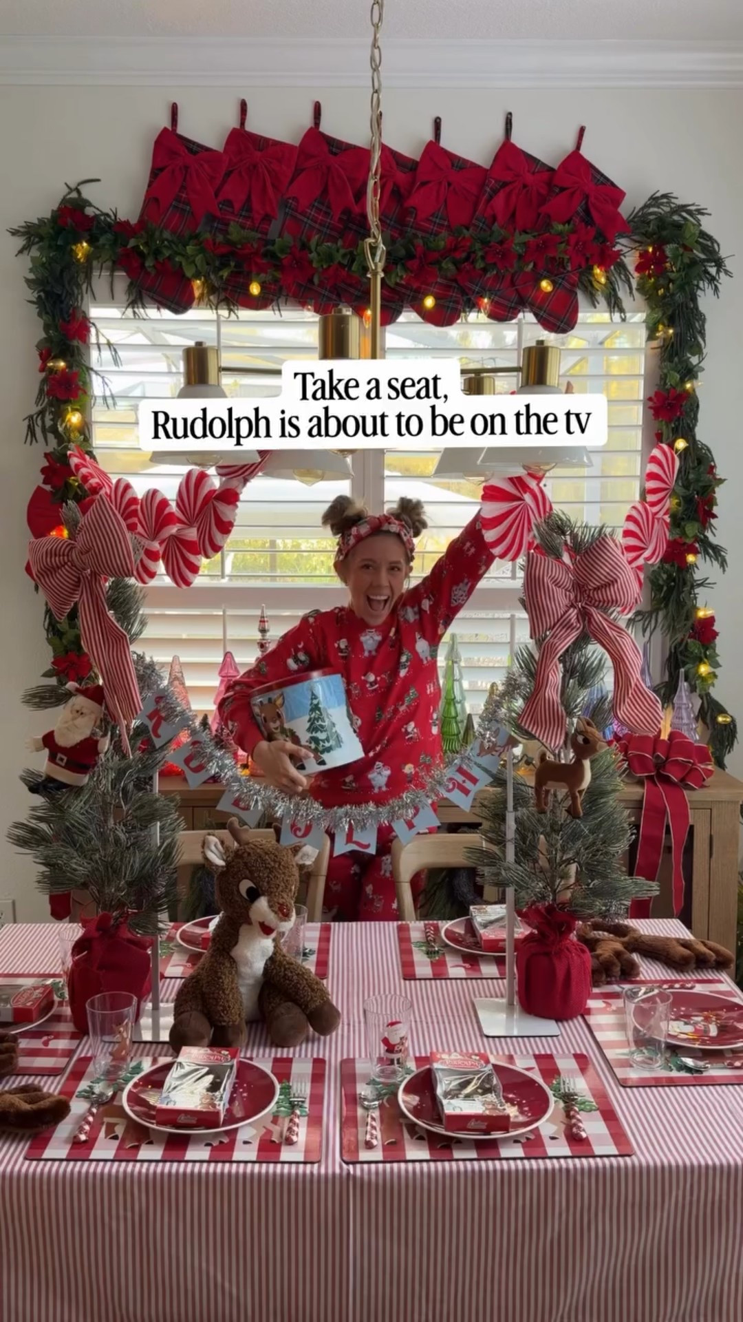 Christmas Eve morning be like - “kids, we’re wearing jammies all day & watching Christmas movies!” 

Comment SHOP for all of my Rudolph favs! (Shop on sale & stash for next year!) 

#christmaseveideas #christmaseve #christmasbreakfast #christmassetup #christmasdecor