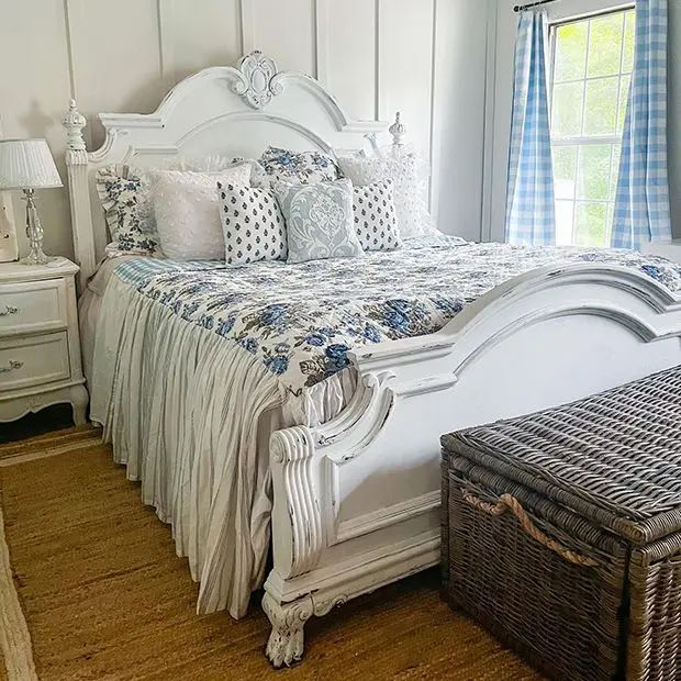 Floral With Ruffle Coverlet | Antique Farm House
