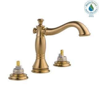 Delta Cassidy 8 in. Widespread 2-Handle Bathroom Faucet with Metal Drain Assembly in Champagne Br... | The Home Depot