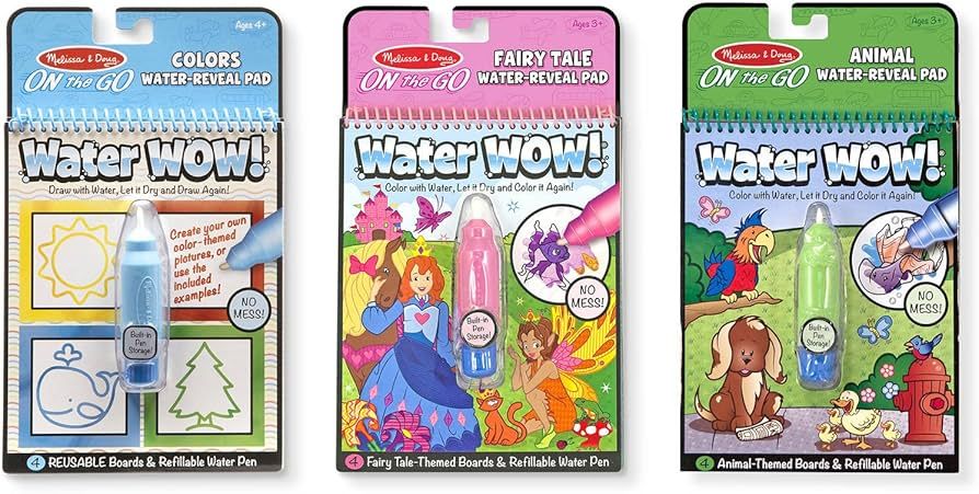 Melissa & Doug On the Go Water Wow! Reusable Water-Reveal Activity Pads, 3-pk, Colors and Shapes,... | Amazon (US)