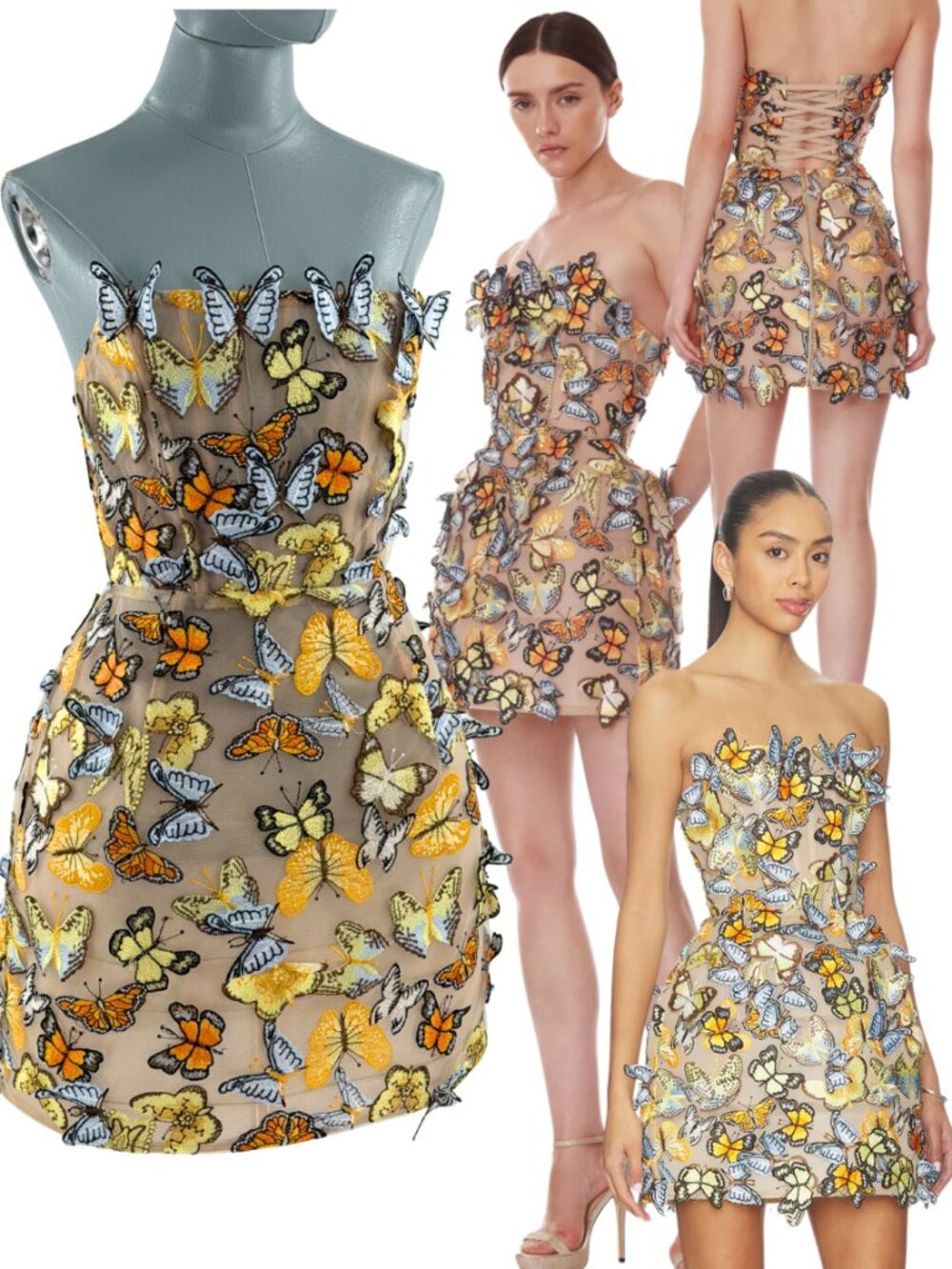 \ud83c\udd95 BRONX & BANCO \ud83e\uddff NWOT Bella Butterfly Maraya Strapless Mini Dress, Sz S US... | Poshmark