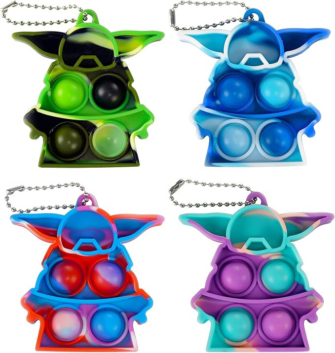 ULEFIX 4 Pack Mini Push Pop Bubble Fidget Toys Fidget Keychain Mini Fidget Toys Stress Relief Toy... | Amazon (US)