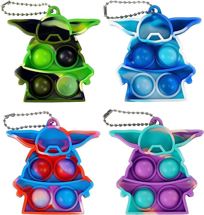 ULEFIX 4 Pack Mini Push Pop Bubble Fidget Toys Fidget Keychain Mini Fidget Toys Stress Relief Toy... | Amazon (US)