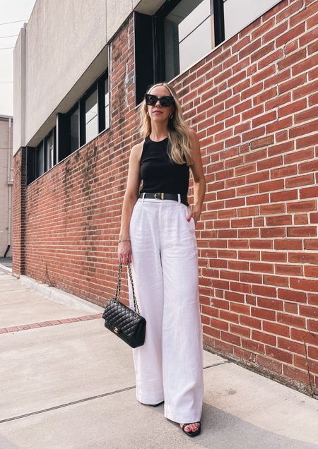 Madewell white linen pants under $100 and on sale 20% off in the LTK app 