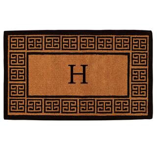 The Grecian Extra-Thick 36 in. x 72 in. Monogram H Door Mat | The Home Depot
