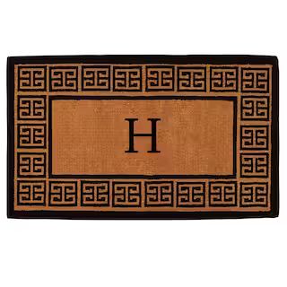 The Grecian Extra-Thick 36 in. x 72 in. Monogram H Door Mat | The Home Depot