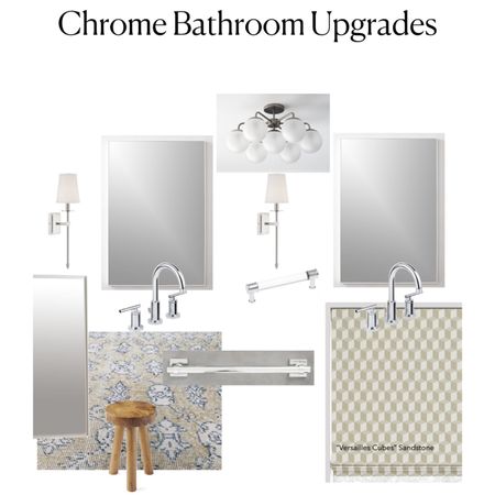 Chrome bathroom fixtures, bathroom upgrade, bath decor, accent decor, sink faucet, extra tall mirror, chrome sconce with shade, modern lighting, silver decor ideas, silver bathroom design

#LTKunder100 #LTKhome #LTKFind