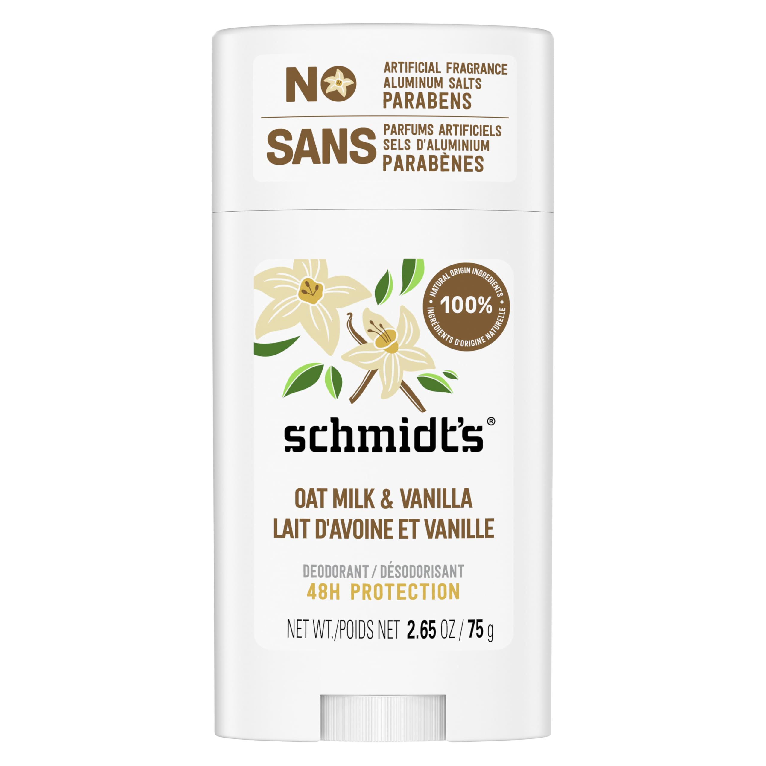 Schmidt's Aluminum-Free Vegan Deodorant Vanilla & Oat Milk with 24 Hour Odor Protection, for Wome... | Amazon (US)