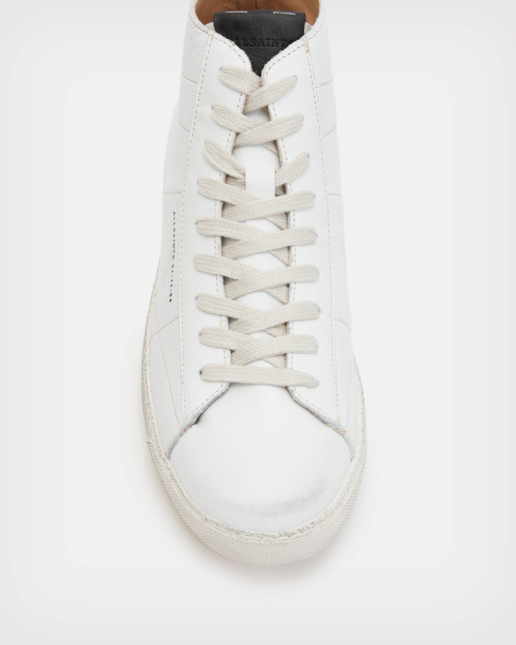 Tundy Logo Leather High Top Sneakers White | ALLSAINTS US | AllSaints US