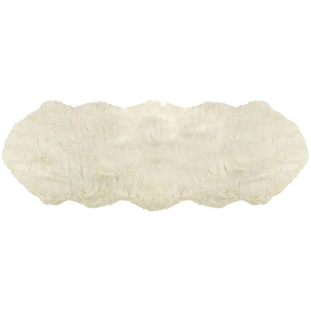 HomeRoots Josephine Off White 4 ft. x 6 ft. Specialty Gradient Sheepskin Area Rug | The Home Depot