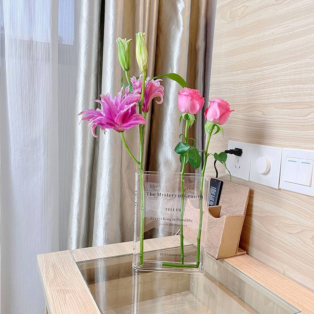 Puransen Book Vase for Flowers Aesthetic Room Decor, Artistic and Cultural Flavor Decorative Acry... | Amazon (US)