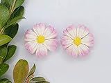 Handmade polymer clay big pink flower stud unique statement elegant earrings adso creations | Amazon (US)