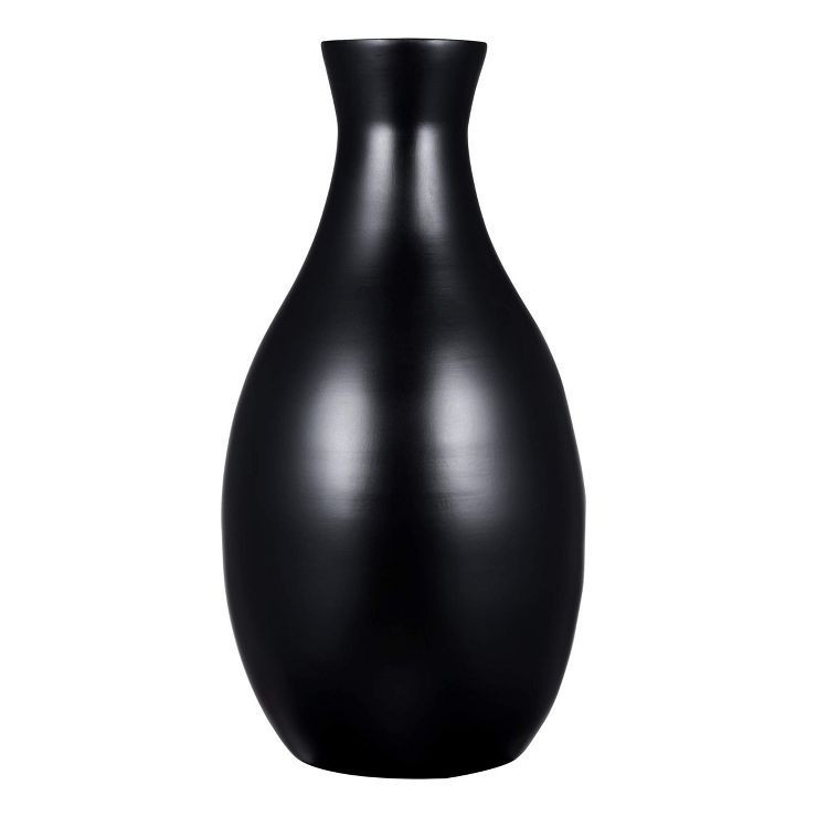 Villacera Handcrafted 16” Tall Black Bamboo Vase | Decorative Glazed Bottle Neck Vase for Silk ... | Target