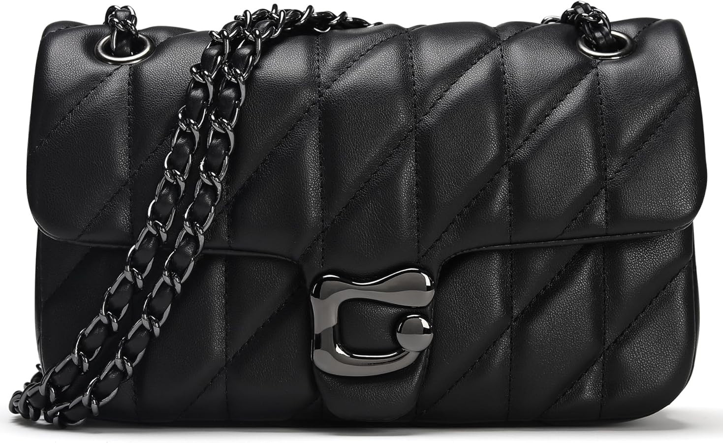 Quilted Crossbody Purse for Women Trendy - Ladies Shoulder Bag Leather Handbag Designer Evening C... | Amazon (US)