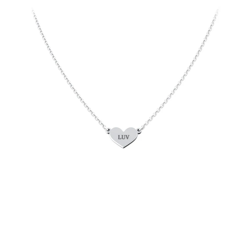 Engravable Heart Charm Necklace | Jewlr