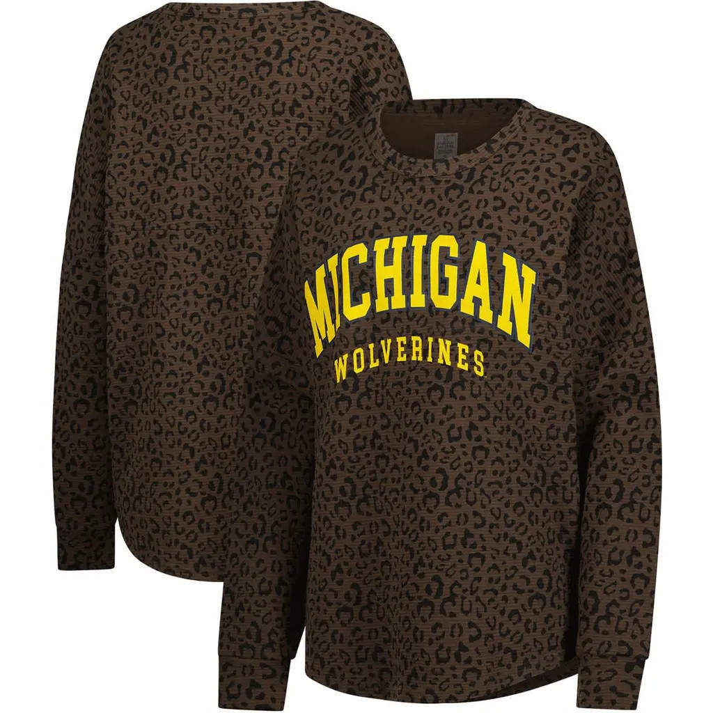 Women's Gameday Couture Brown Michigan Wolverines Leopard Oversized Sweatshirt at Nordstrom, Size Large | Nordstrom