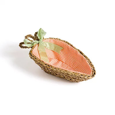 Wicker Carrot Shaped Basket, Green/Brown, 13L x 5.5W 3.5H | Kirkland's Home | Kirklands