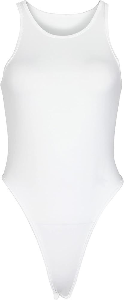 GEMBERA Women's Sleeveless High Neck Racer Back Tank Top Bodysuit Basic Cotton Thong Leotard | Amazon (US)