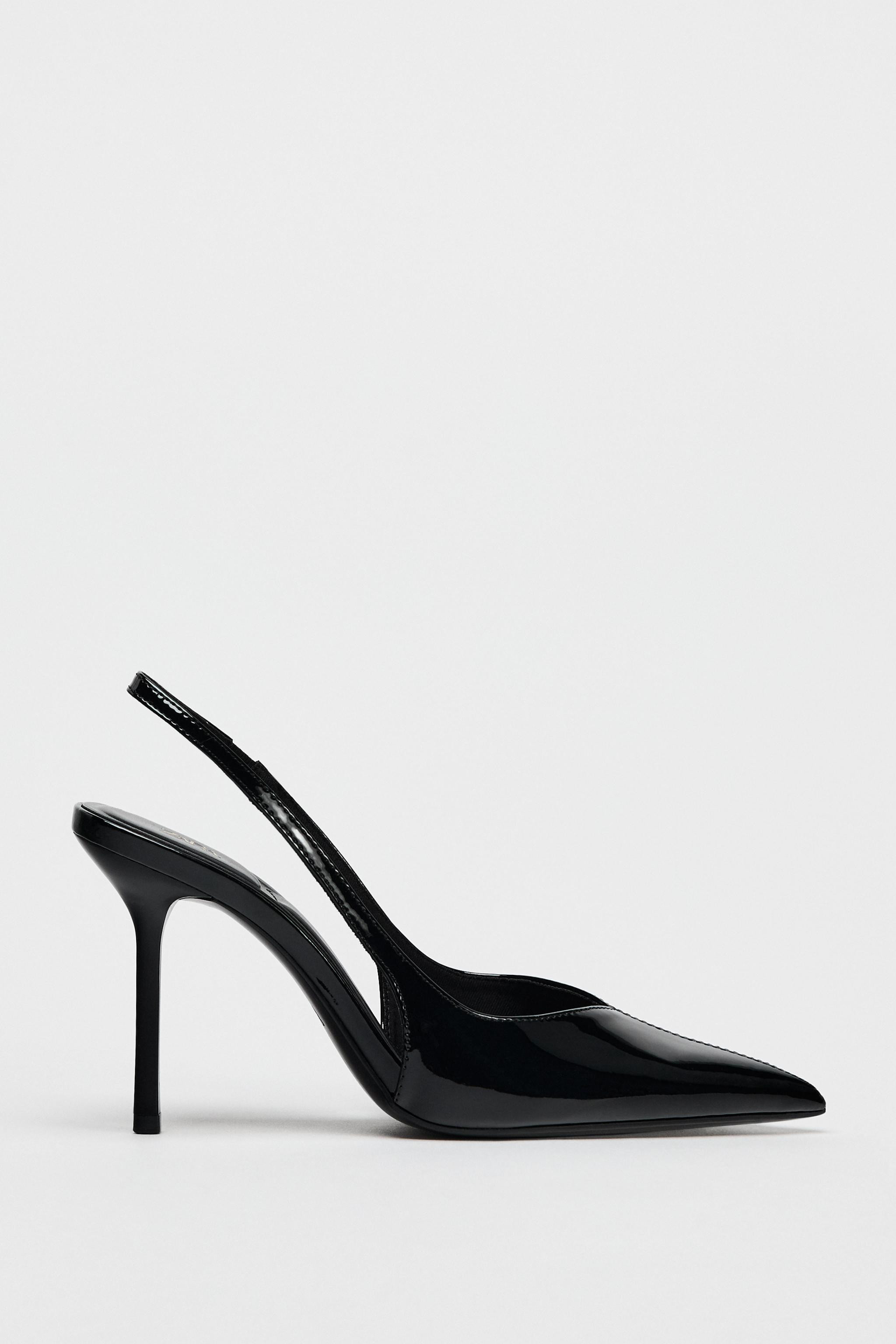 PATENT EFFECT SLINGBACK SHOES | Zara US