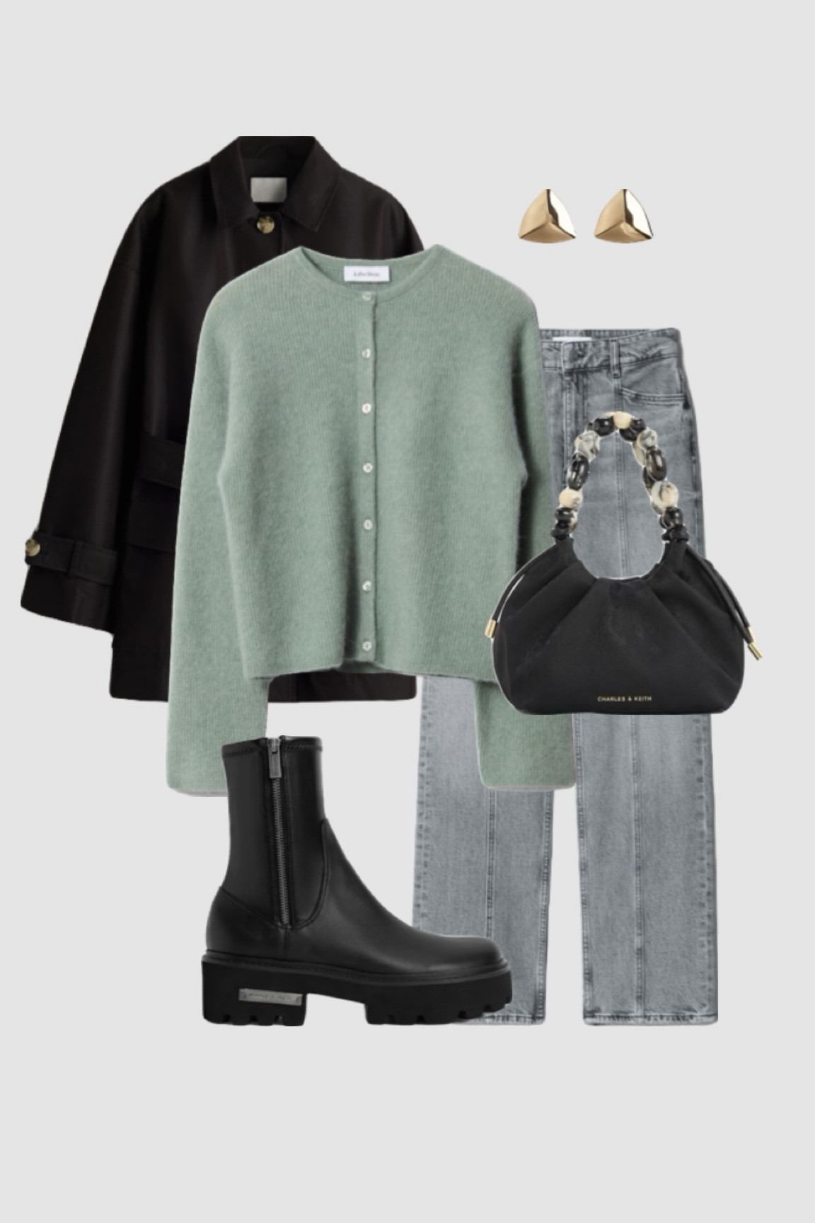 Get 15% off Charles & Keith with code - COMAMBW15-ISMQW9CEVA

Sage Green Fine Knit Cardigan & Grey High Waisted Jeans Outfit ✨

• winter outfits spring transitional outfit twill black short trench coat black Chelsea boots casual outfit travel outfit straight jeans ALPACA blend knitted jumper •



#LTKuk #LTKwinter #LTKshoes