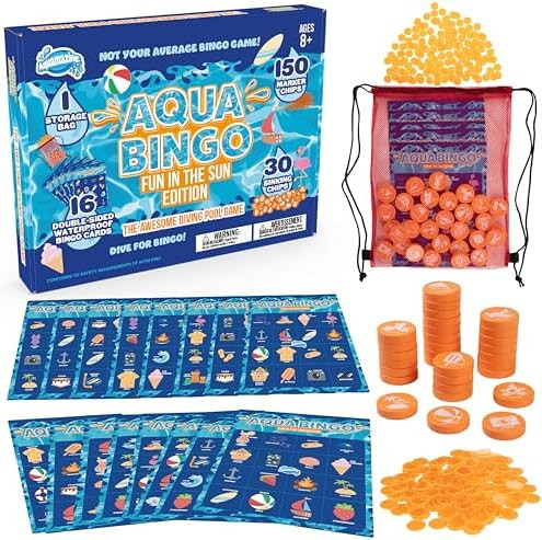 Pool Bingo Diving Game for Kids- Summer Party Fun Edition- Dive for & Call 30 Sinking Tropical Th... | Amazon (US)