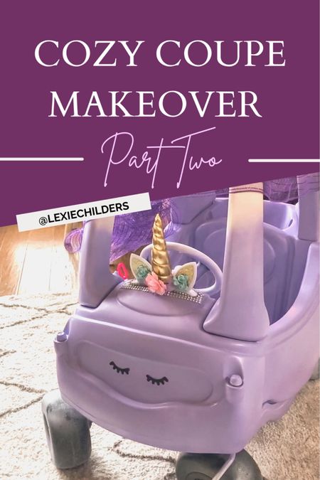 Cozy coupe makeover part two!
I used the color French Lilac 💜
Lilac, purple unicorn toy car for kids present. 

#LTKfamily #LTKkids #LTKsalealert