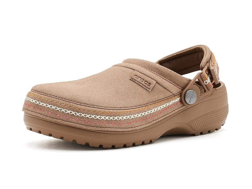 Crocs Kids Classic Crafted Canvas Vegan Suede Stitch Clogs (Little Kid/Big Kid) Kids Shoes Sepia Stitch: 12 Little Kid M, Polyester | Zappos.com