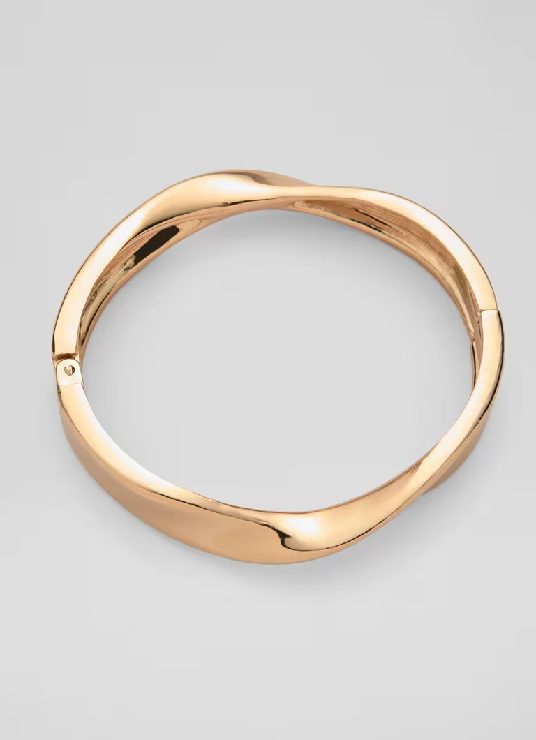Darcie Metallic Gold Plating Clip Bangle | L.K. Bennett (UK)