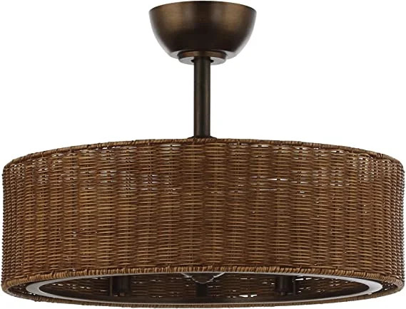 Ceiling Fan with Lights and Remote Control Bronze Farmhouse Ceiling Fan with Light Rattan Chandel... | Walmart (US)