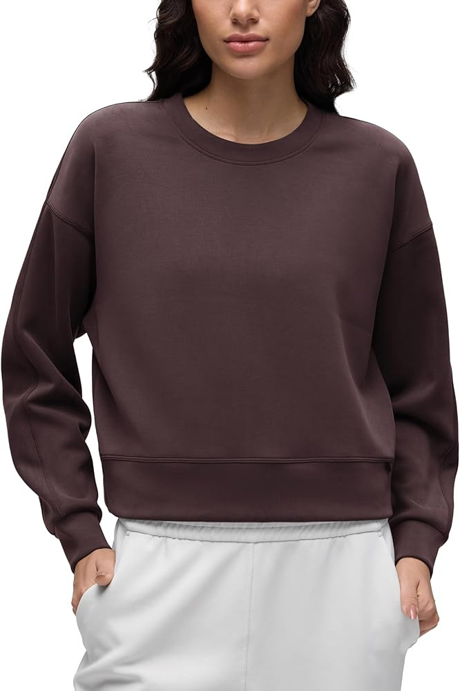 CRZ YOGA SoftAura Pullover Sweatshirt for Women - Crewneck Workout Casual Basic Fall Sweat Shirts | Amazon (US)
