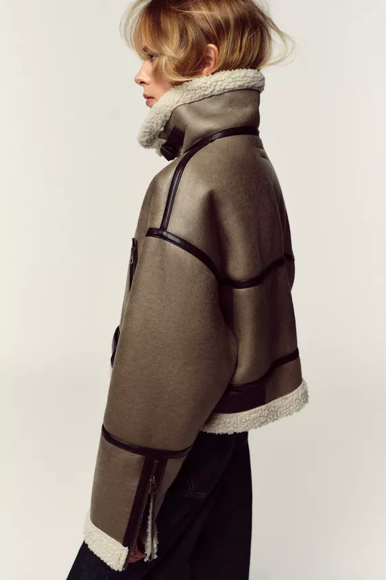 SHORT DOUBLE-FACED JACKET | Zara US