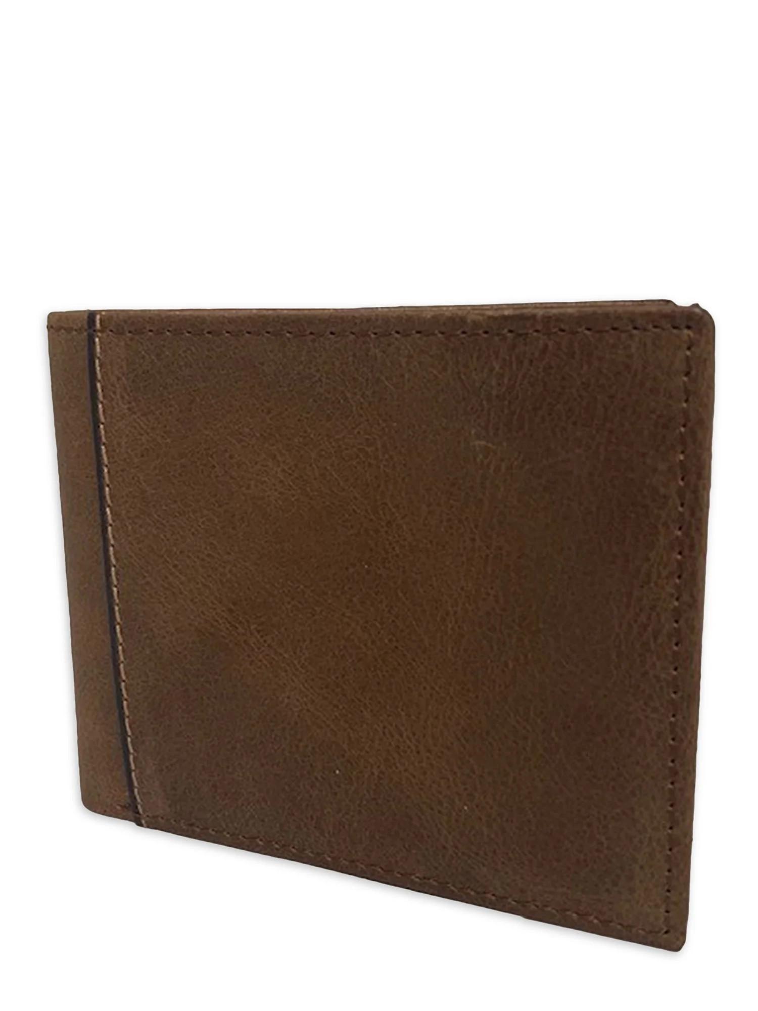 George Mens Adult Burnished Accent Bifold Wallet Cognac - Walmart.com | Walmart (US)