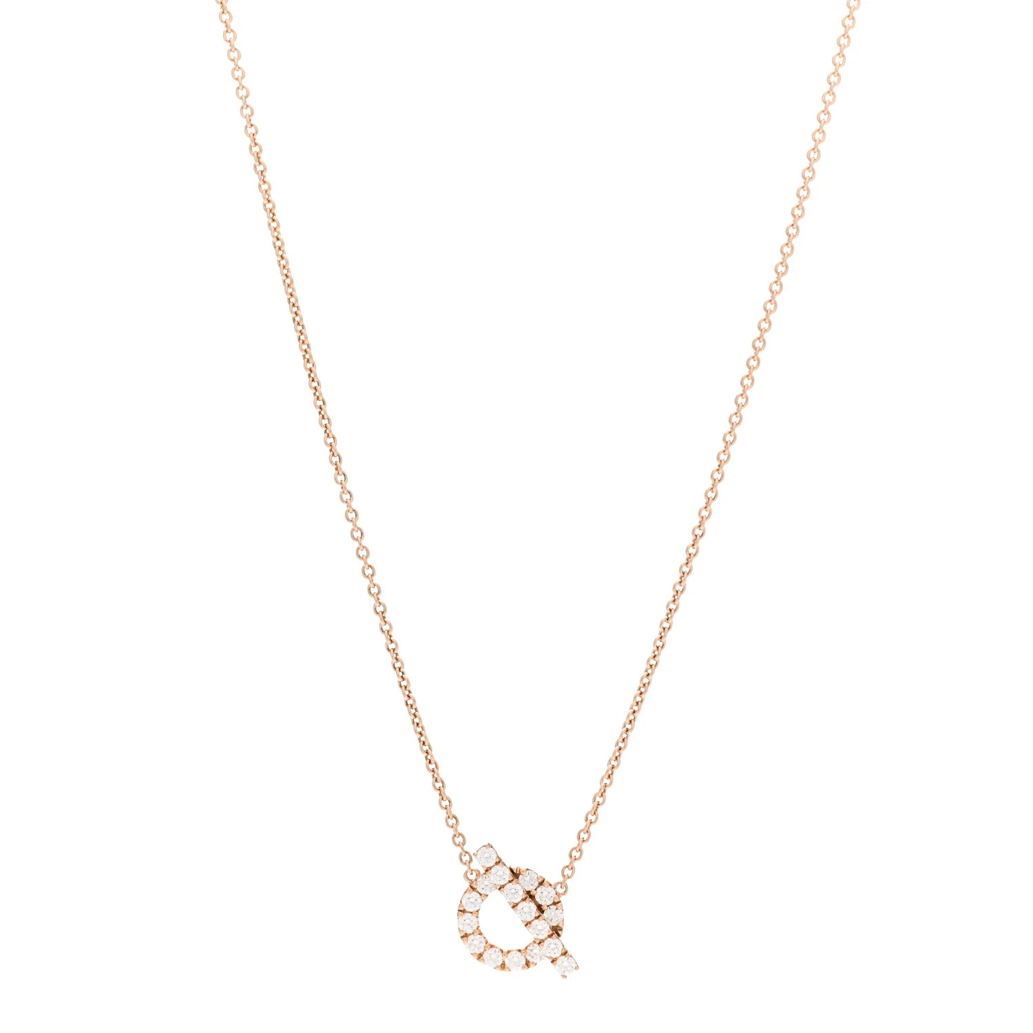 HERMES 18K Rose Gold Diamond Finesse Pendant Necklace | FASHIONPHILE | Fashionphile
